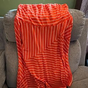 Maurice’s Orange and White striped strapless dress